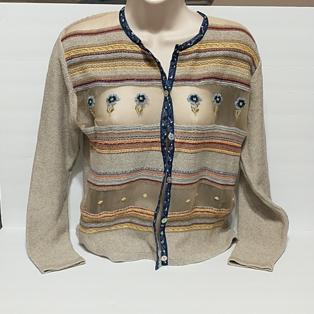 Cousin Johnny Anthropologie Women's open in front Sweater